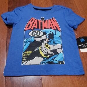 🌻 NWT DC COMICS Batman hologram blue toddler boys graphic shirt size 2T